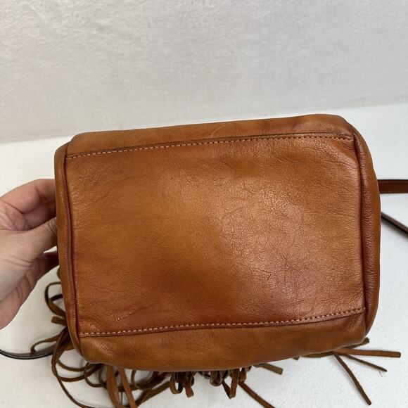 Boho Leather Crossbody Bamboo Hand Strap Featured Fringe Bohemian Tassel Brown - Picture 10 of 15